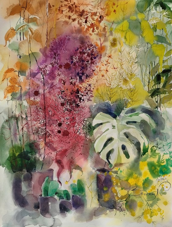 Bouquet de saison abstrait