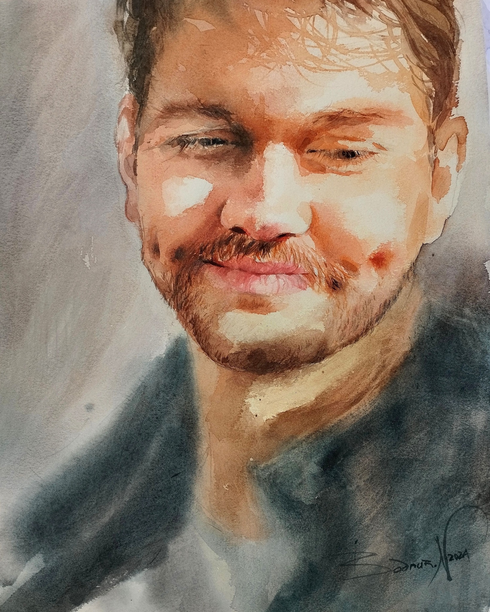 Portrait à l'aquarelle