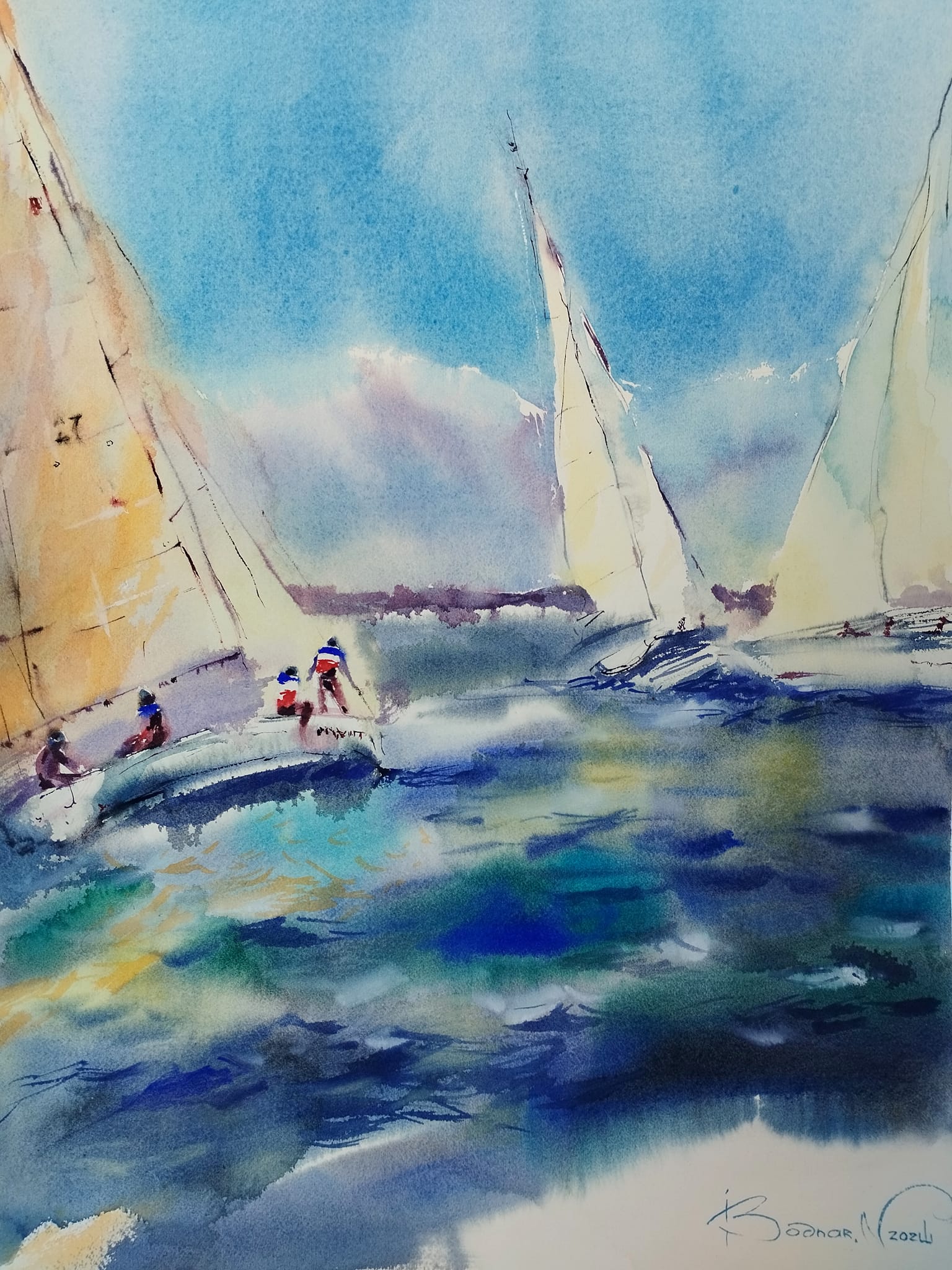 Paysage à l'aquarelle